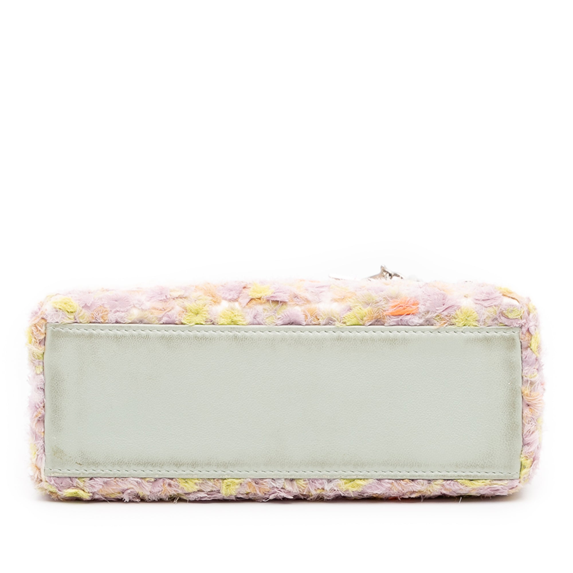 Mini Ruffled Floral Fabric Embellished Lambskin Lady Dior