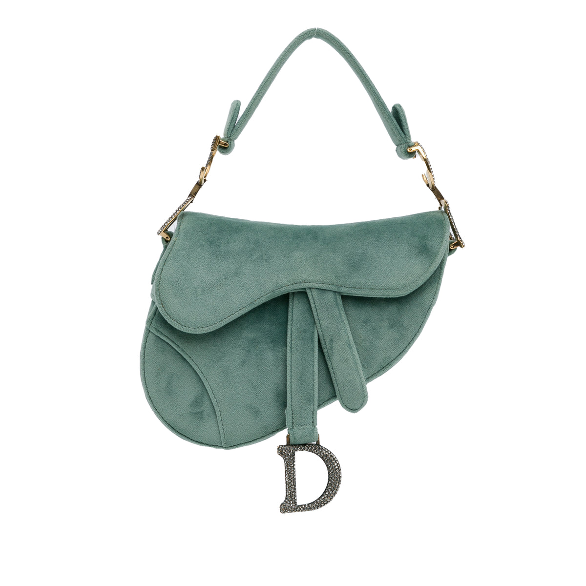 Mini Velvet Crystal Saddle Bag