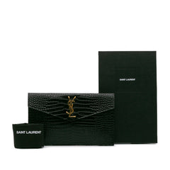 Croc Embossed Leather Uptown Pouch