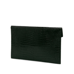 Croc Embossed Leather Uptown Pouch