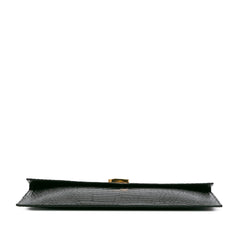 Croc Embossed Leather Uptown Pouch