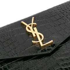 Croc Embossed Leather Uptown Pouch