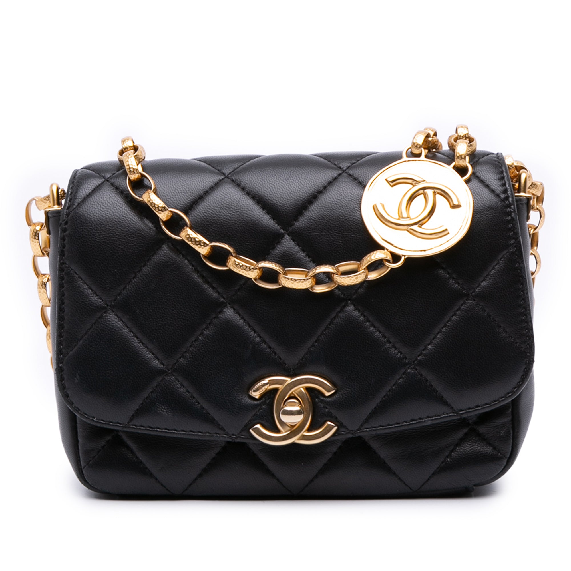 Small Quilted Lambskin CC Coin Flap
