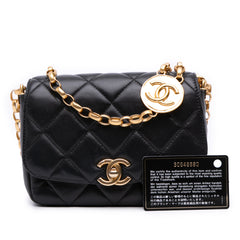 Small Quilted Lambskin CC Coin Flap