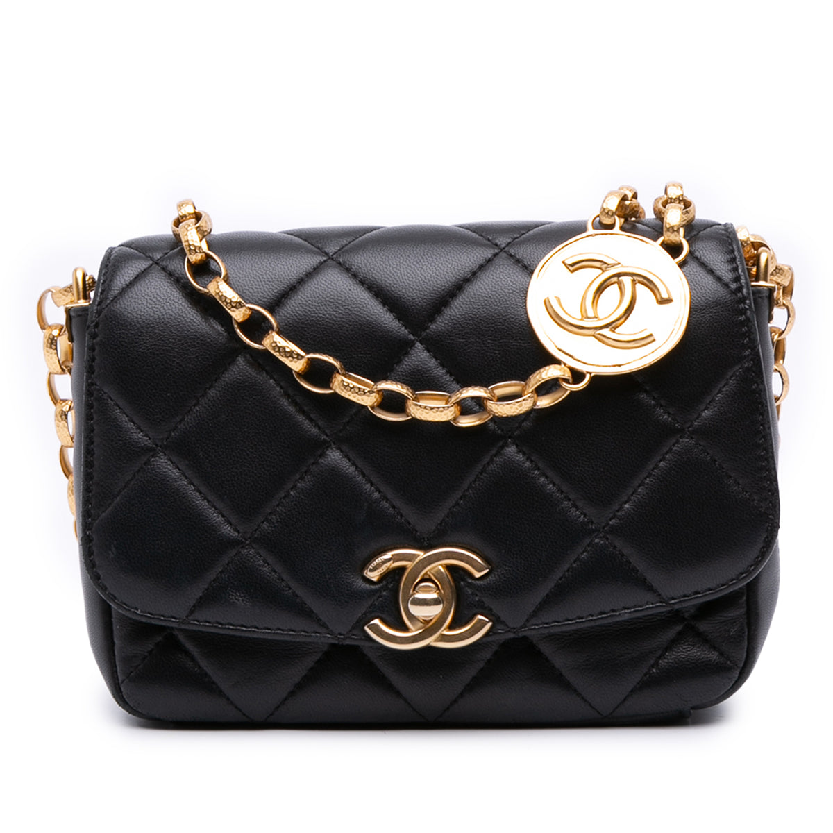Small Quilted Lambskin CC Coin Flap