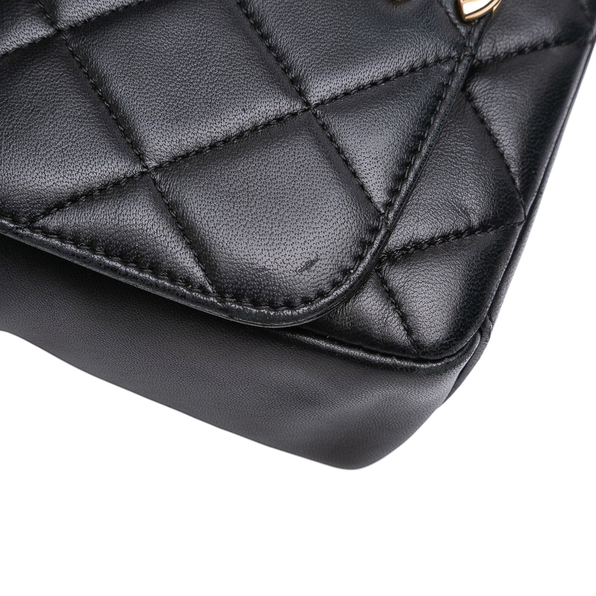 Small Quilted Lambskin CC Coin Flap