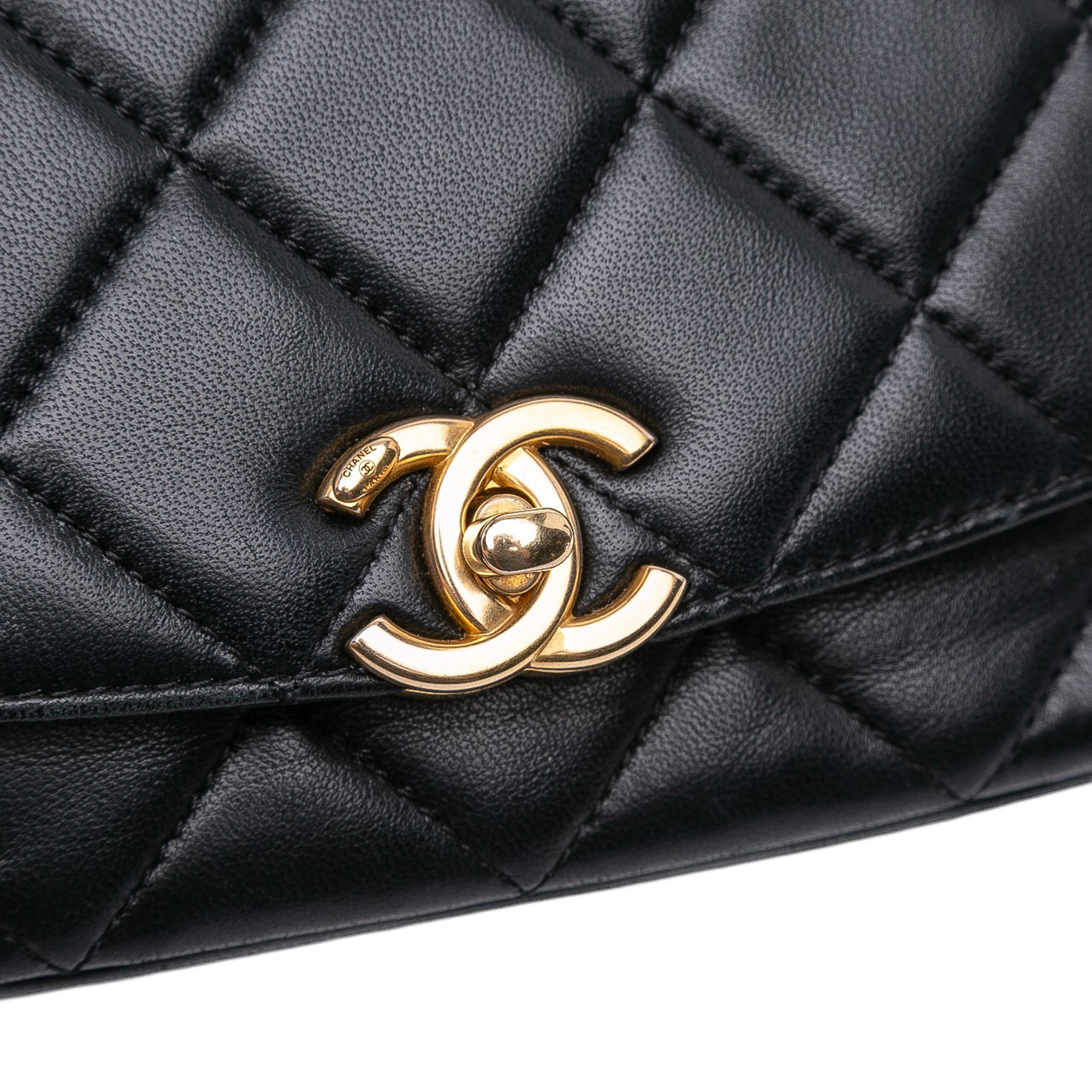 Small Quilted Lambskin CC Coin Flap