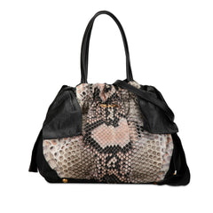 Tessuto Python Print Bow Satchel_0