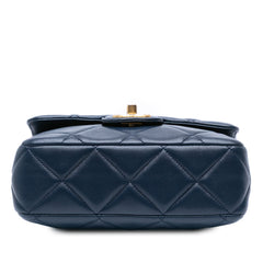 Mini Square Quilted Lambskin Bijoux Logo Chain Flap