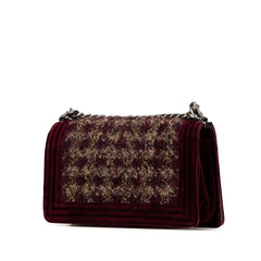 Medium Velvet and Tweed Boy Flap