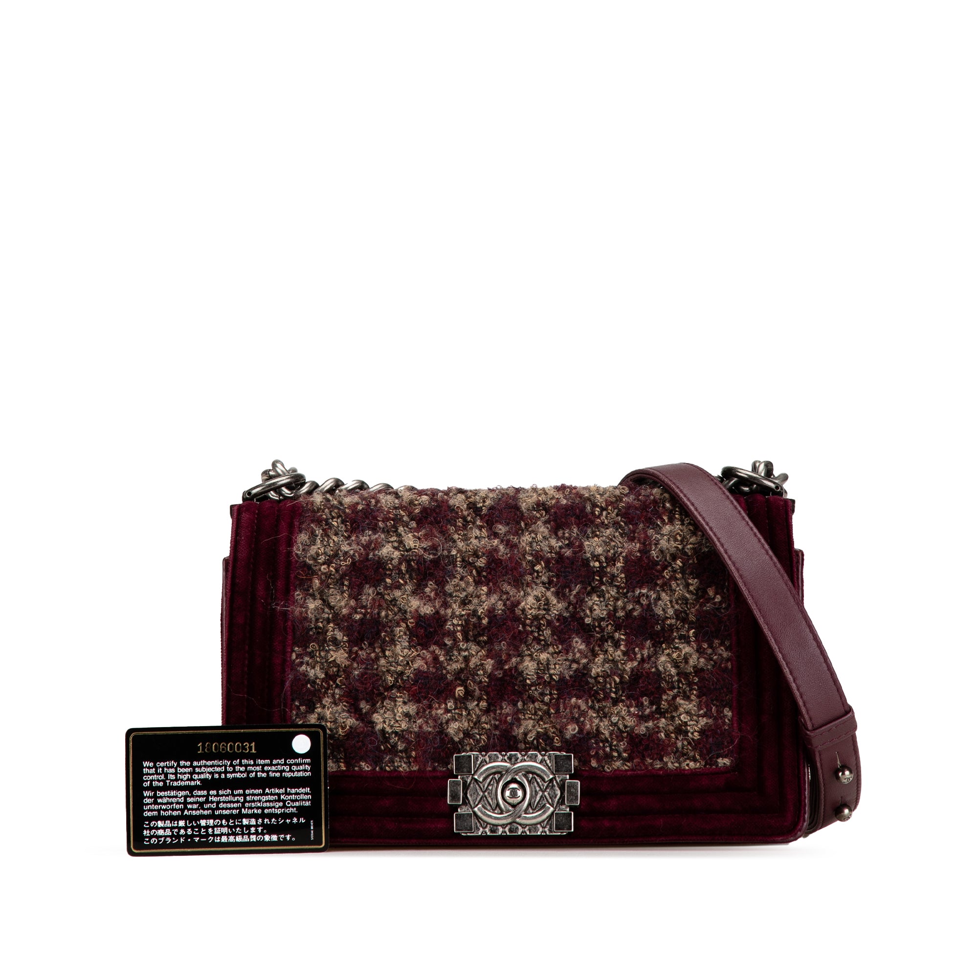 Medium Velvet and Tweed Boy Flap