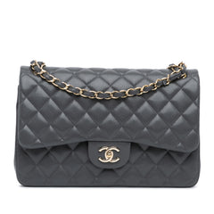 Jumbo Classic Caviar Double Flap