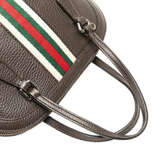 Mini Leather Web Dome Satchel