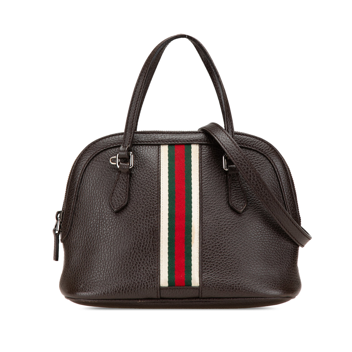 Mini Leather Web Dome Satchel