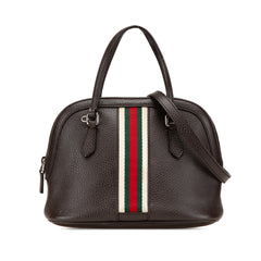 Mini Leather Web Dome Satchel