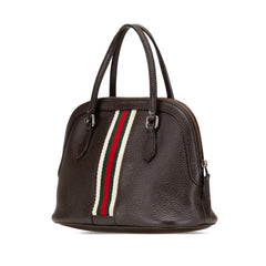 Mini Leather Web Dome Satchel