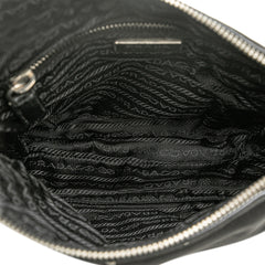 Vitello Trimmed Tessuto Zip Top Crossbody