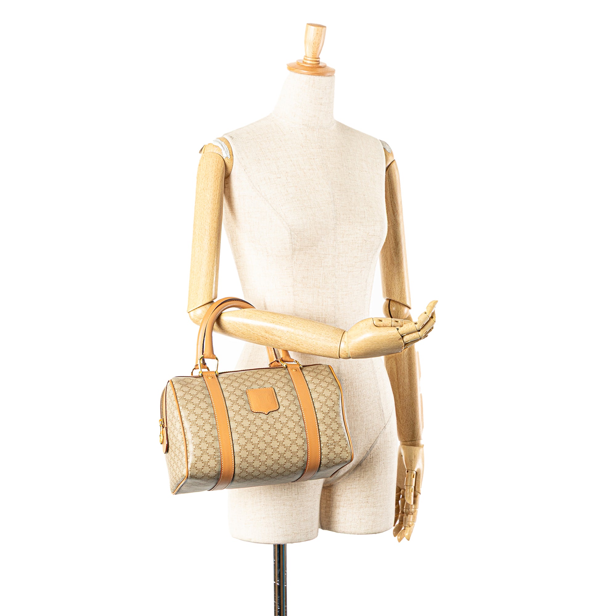 Macadam Coated Canvas Boston Bag