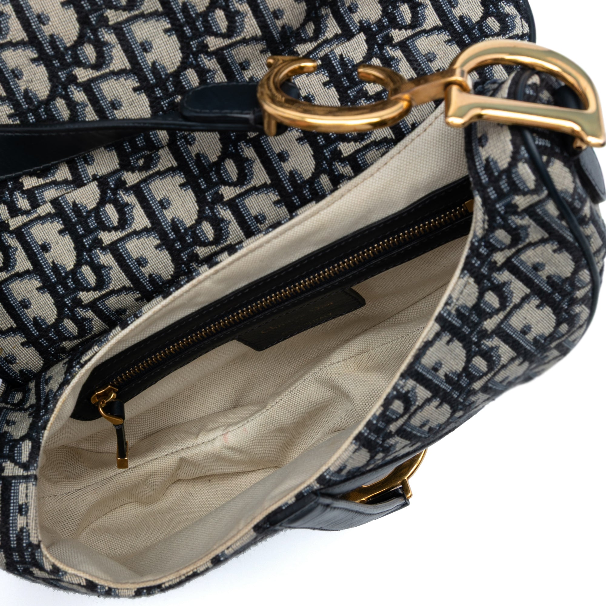 Oblique Canvas Saddle Bag