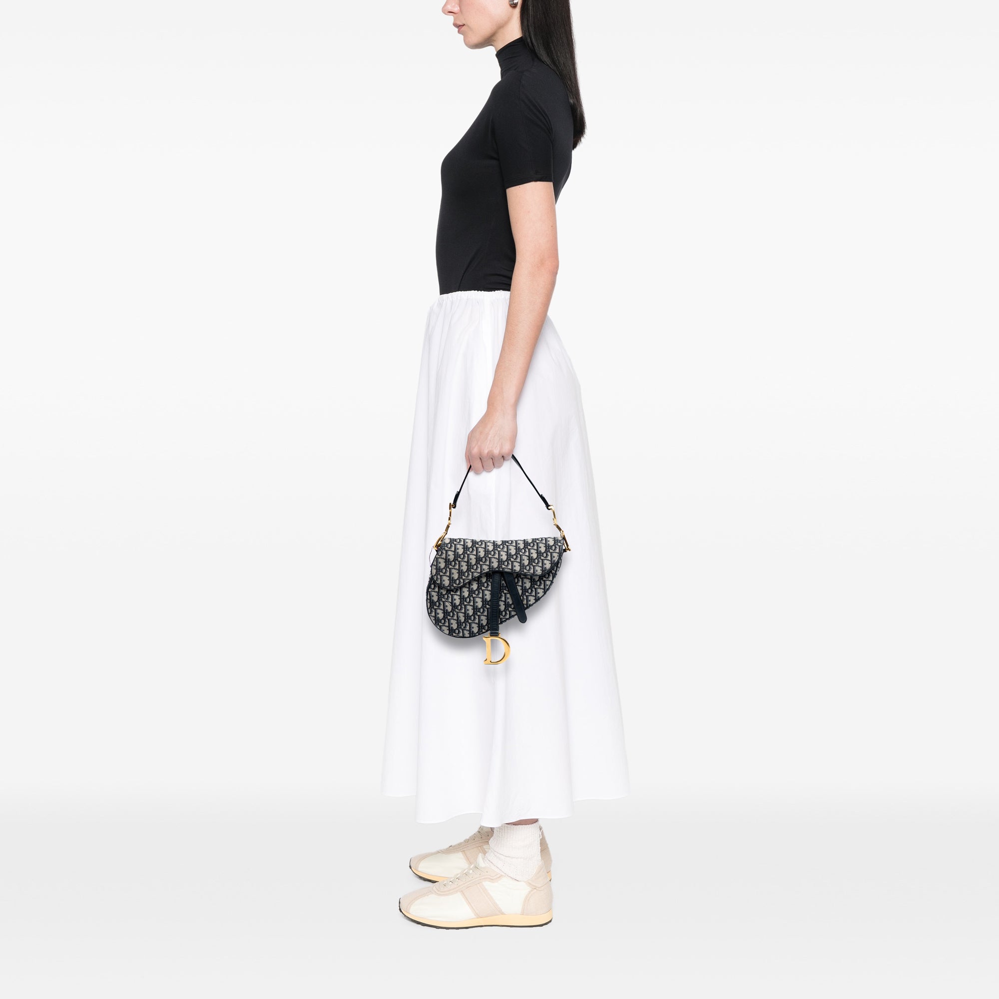 Oblique Canvas Saddle Bag