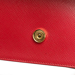 Saffiano Lux Bow Wallet On Strap