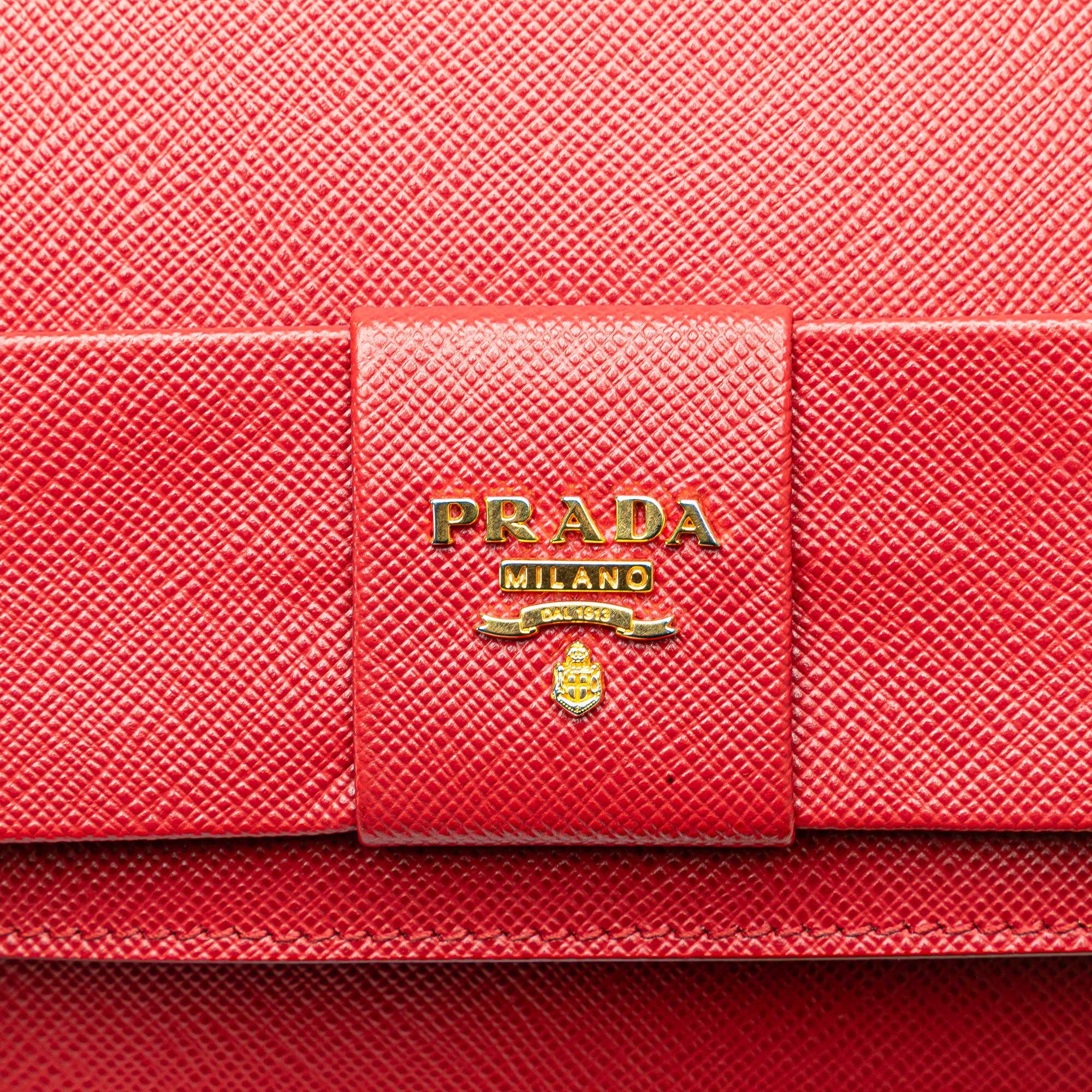 Saffiano Lux Bow Wallet On Strap