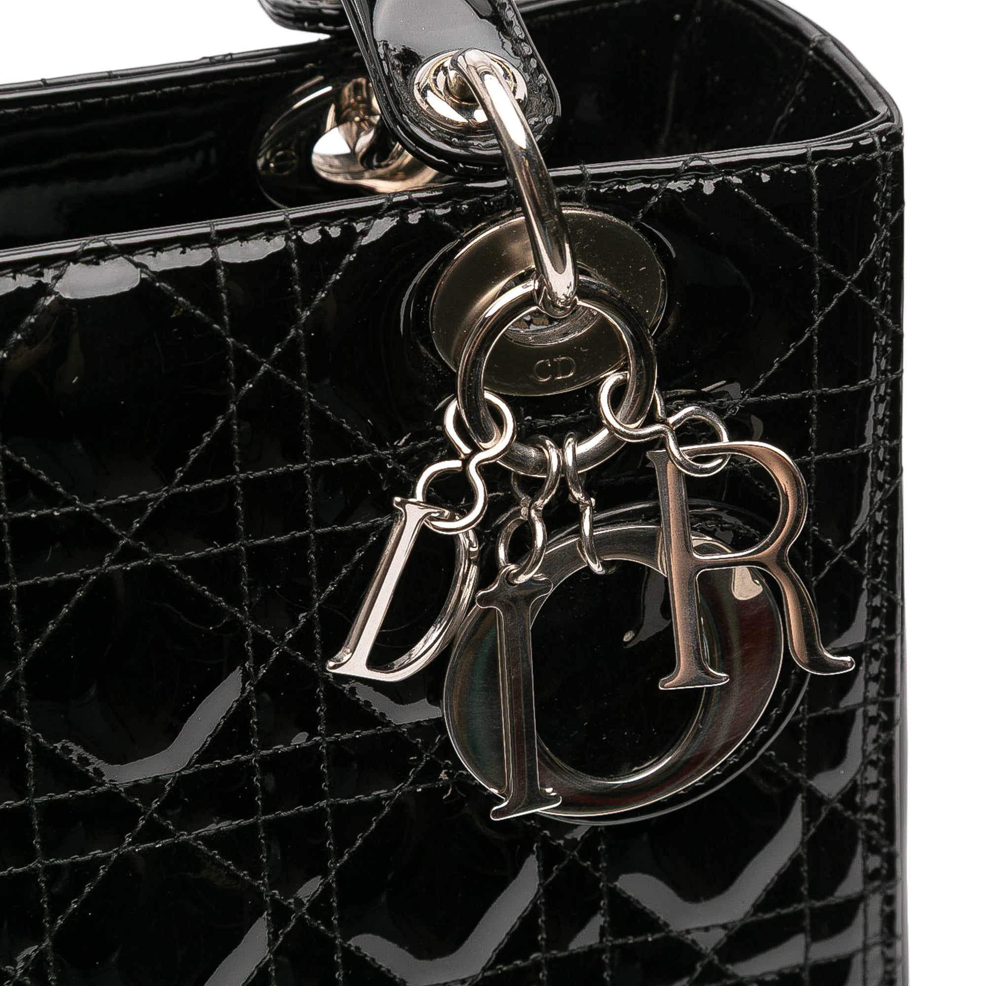 Medium Patent Cannage Lady Dior