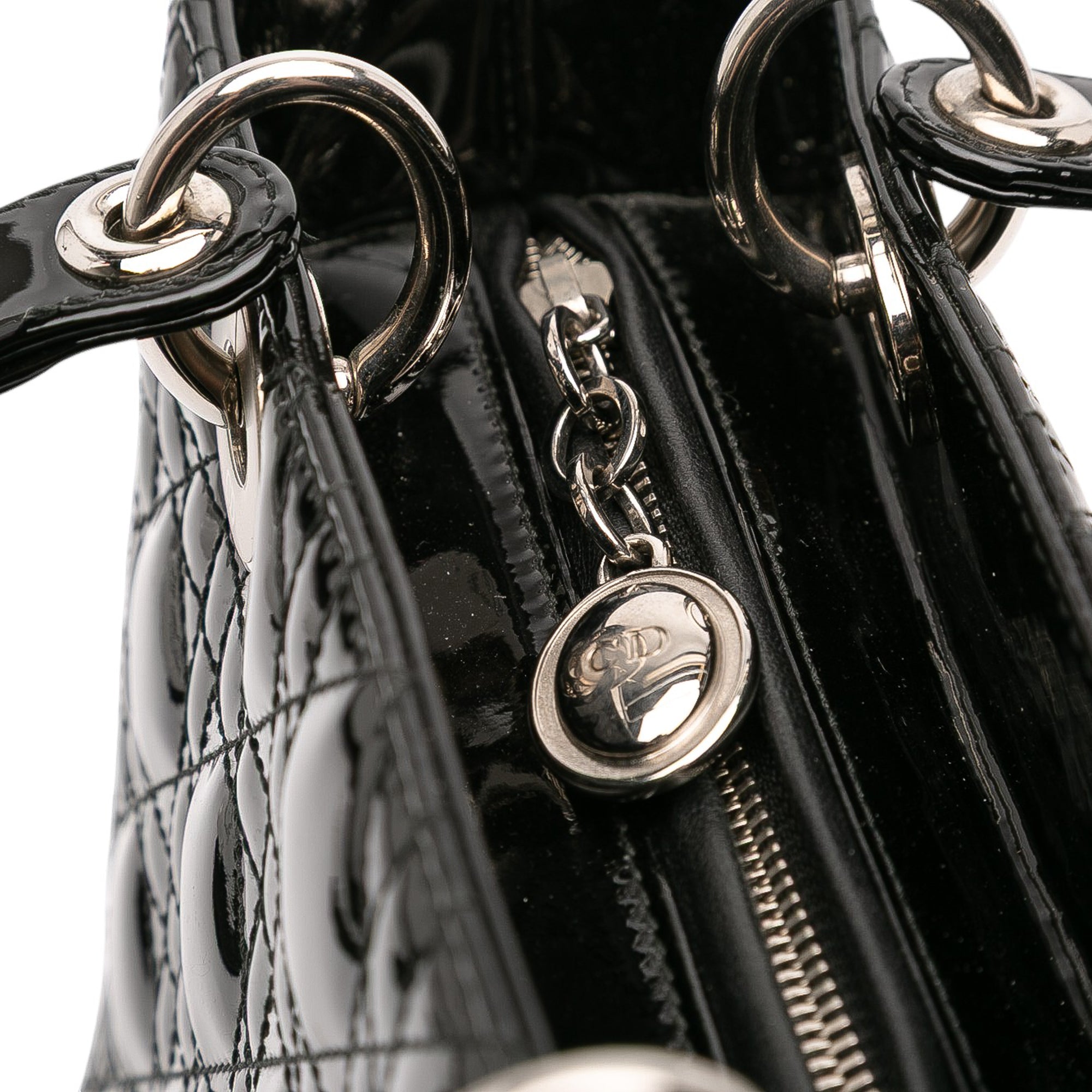 Medium Patent Cannage Lady Dior