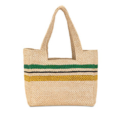 Paula's Ibiza Medium Raffia Striped Font Tote_2