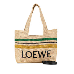 Paula's Ibiza Medium Raffia Striped Font Tote_8