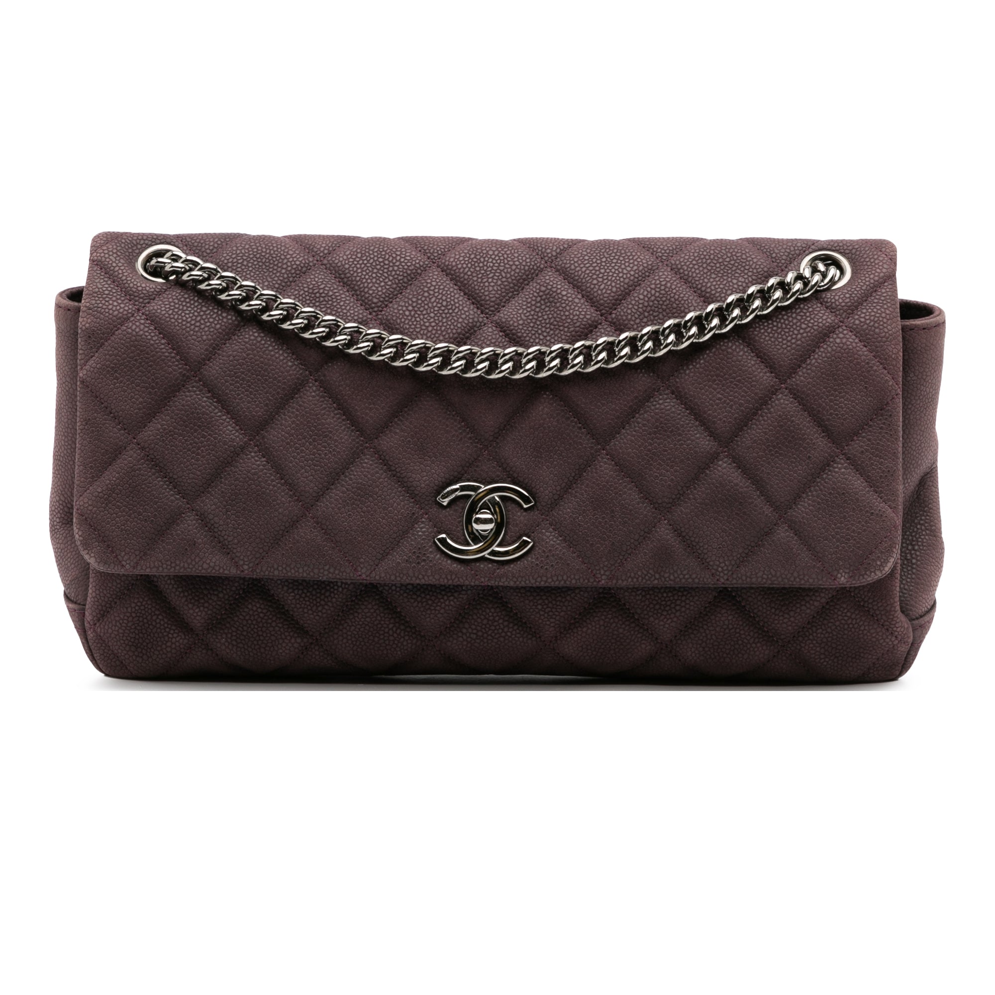 Quilted Iridescent Caviar Lady Pearly Flap