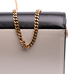 Bicolor Calfskin Uptown Chain Wallet