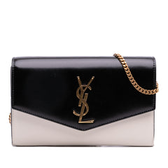 Bicolor Calfskin Uptown Chain Wallet