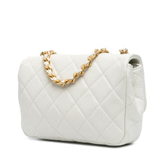 Mini Glazed Calfskin Pearl Side Flap