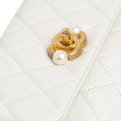 Mini Glazed Calfskin Pearl Side Flap