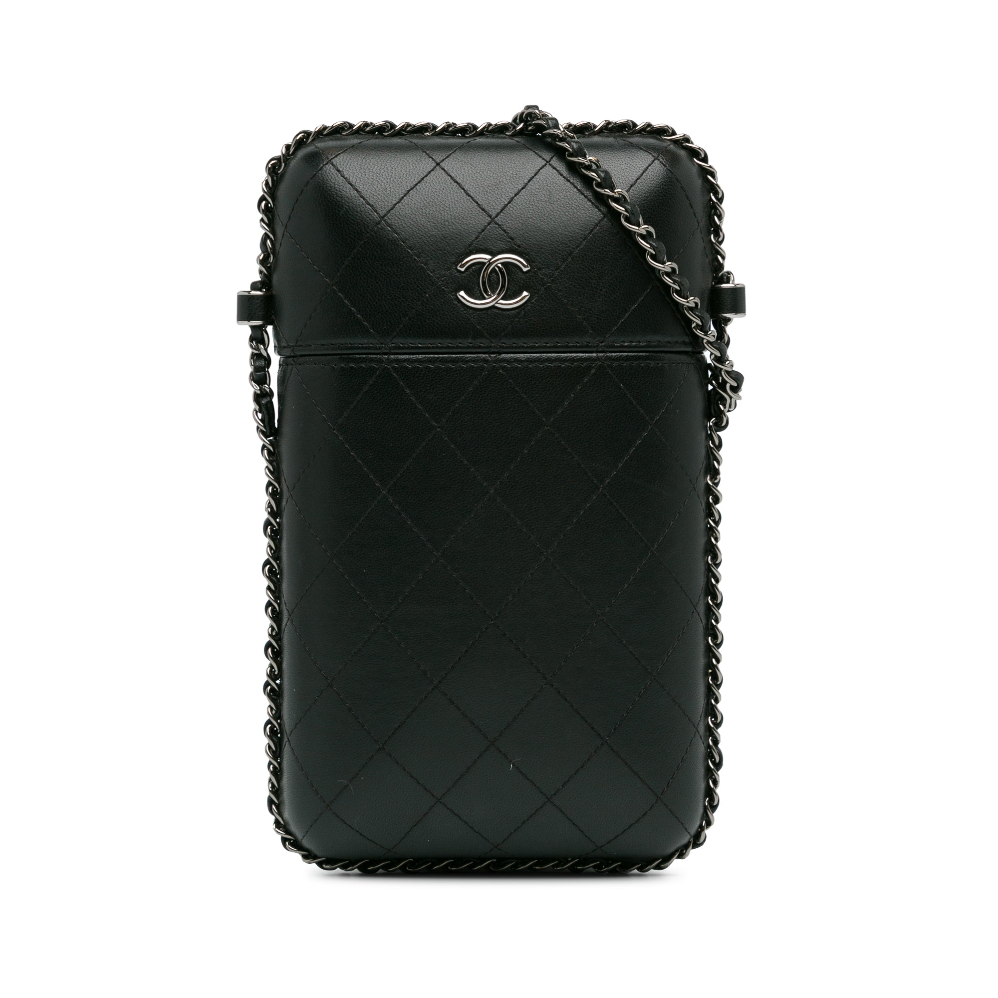 CC Quilted Lambskin Chain Around Phone Holder_0