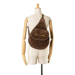 Suede Horsebit Sling Bag