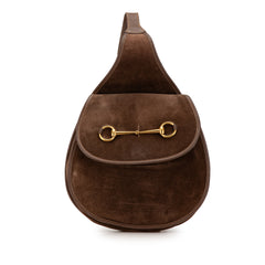 Suede Horsebit Sling Bag