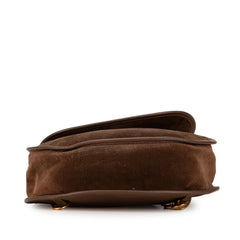 Suede Horsebit Sling Bag