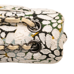 Medium Classic Chevron Tweed Floral Double Flap