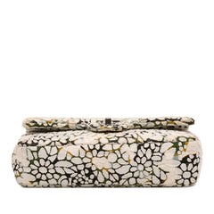 Medium Classic Chevron Tweed Floral Double Flap