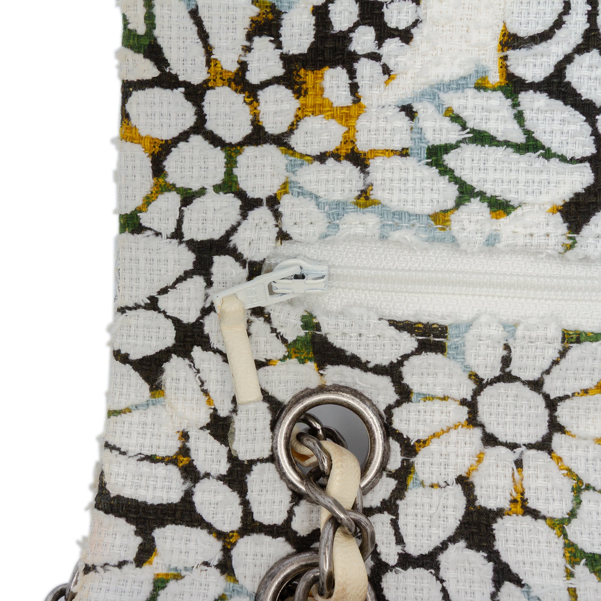 Medium Classic Chevron Tweed Floral Double Flap