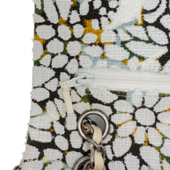 Medium Classic Chevron Tweed Floral Double Flap