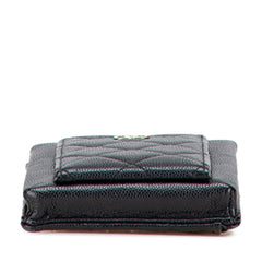 CC Quilted Caviar Zip Phone Holder with Chain
