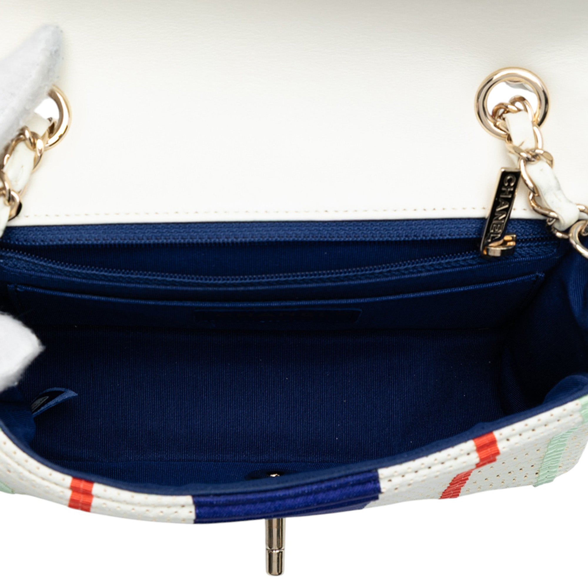 New Mini Pleated Perforated Lambskin Single Flap