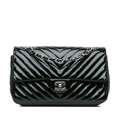 Medium Classic Chevron Patent Double Flap