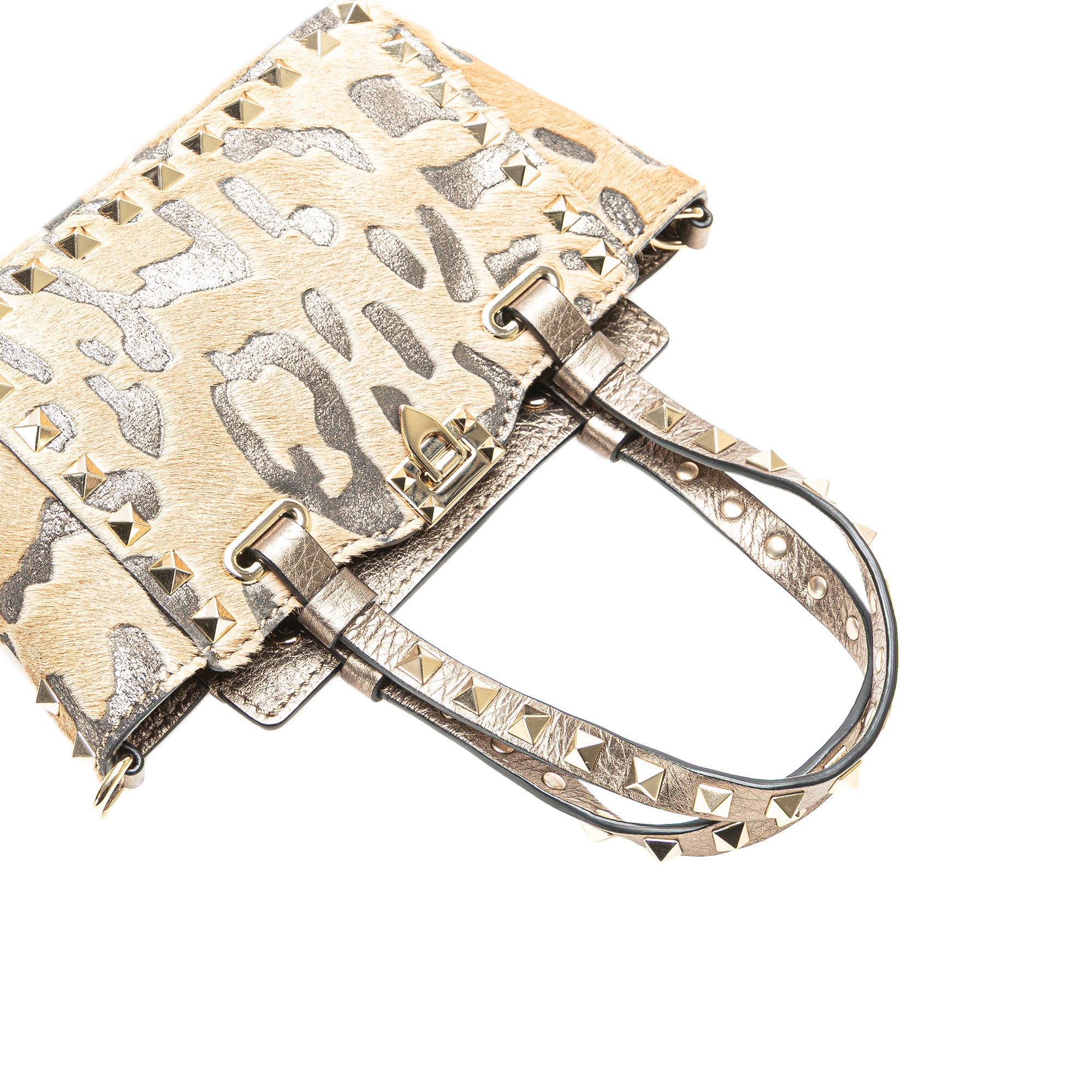 Mini Pony Hair Rockstud Satchel