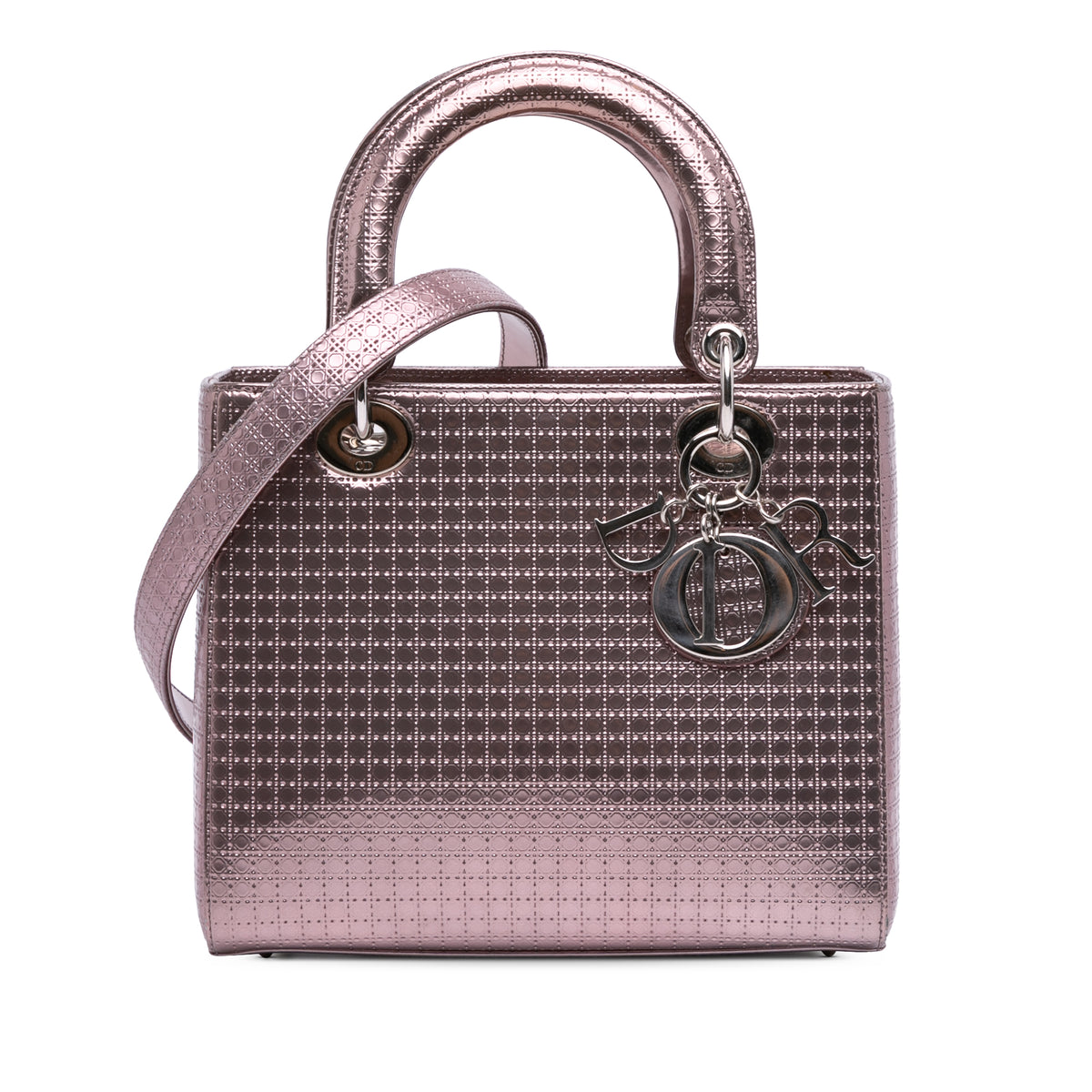 Medium Metallic Patent Microcannage Lady Dior