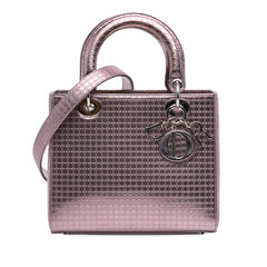 Medium Metallic Patent Microcannage Lady Dior