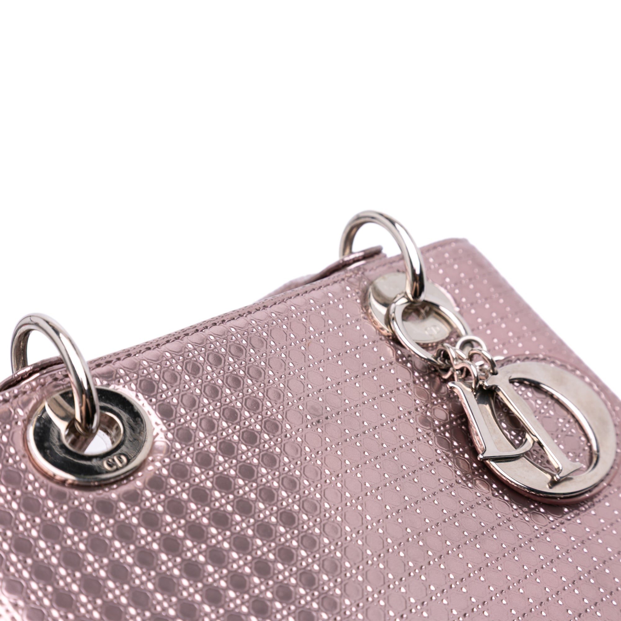 Medium Metallic Patent Microcannage Lady Dior